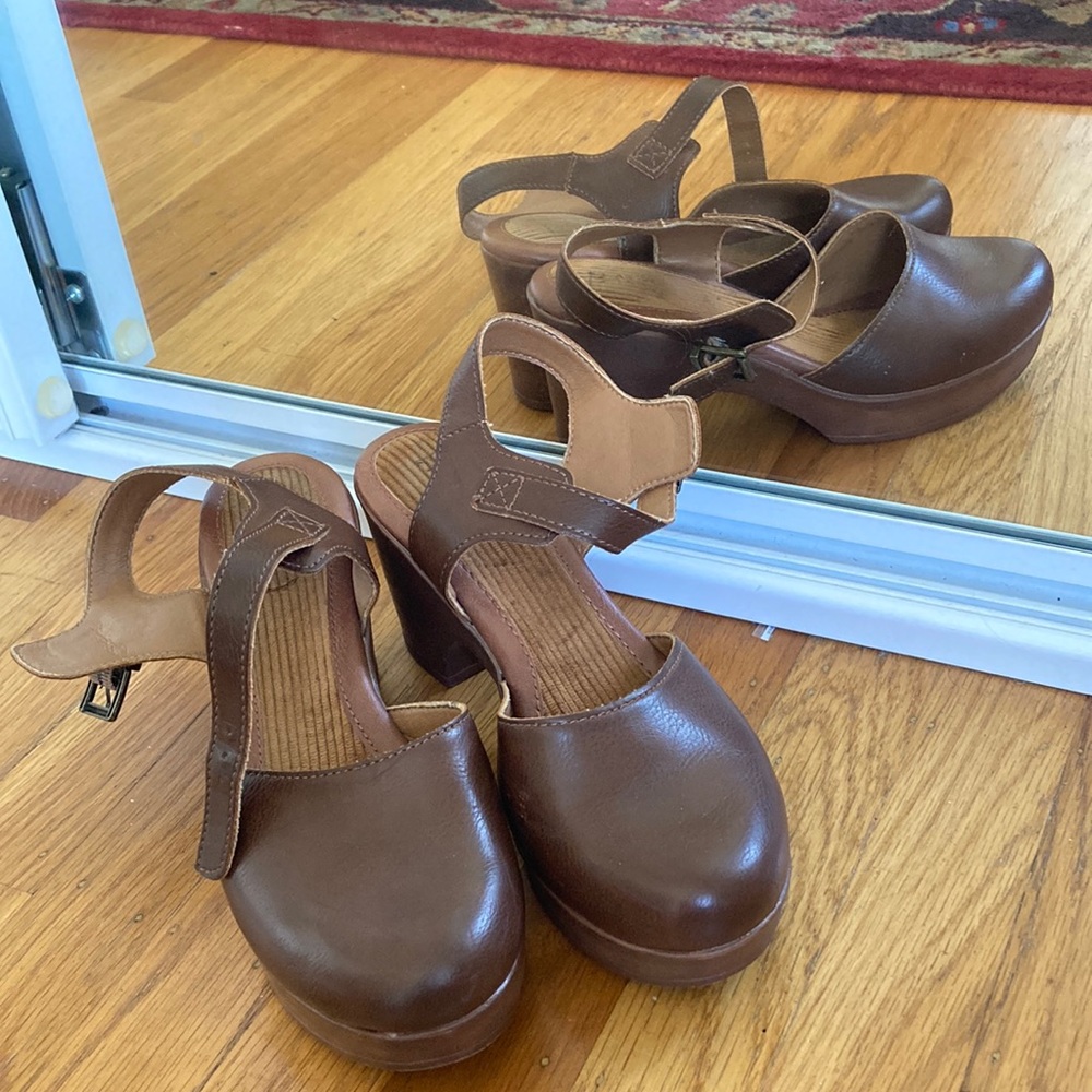 Faux Leather Clog Heels